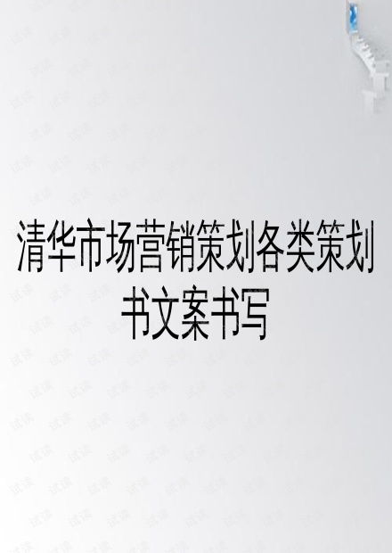 清華市場(chǎng)營銷策劃 從策劃書到PPT文案的實(shí)戰(zhàn)指南